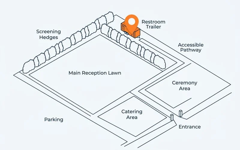 Wedding venue trailer placement diagram