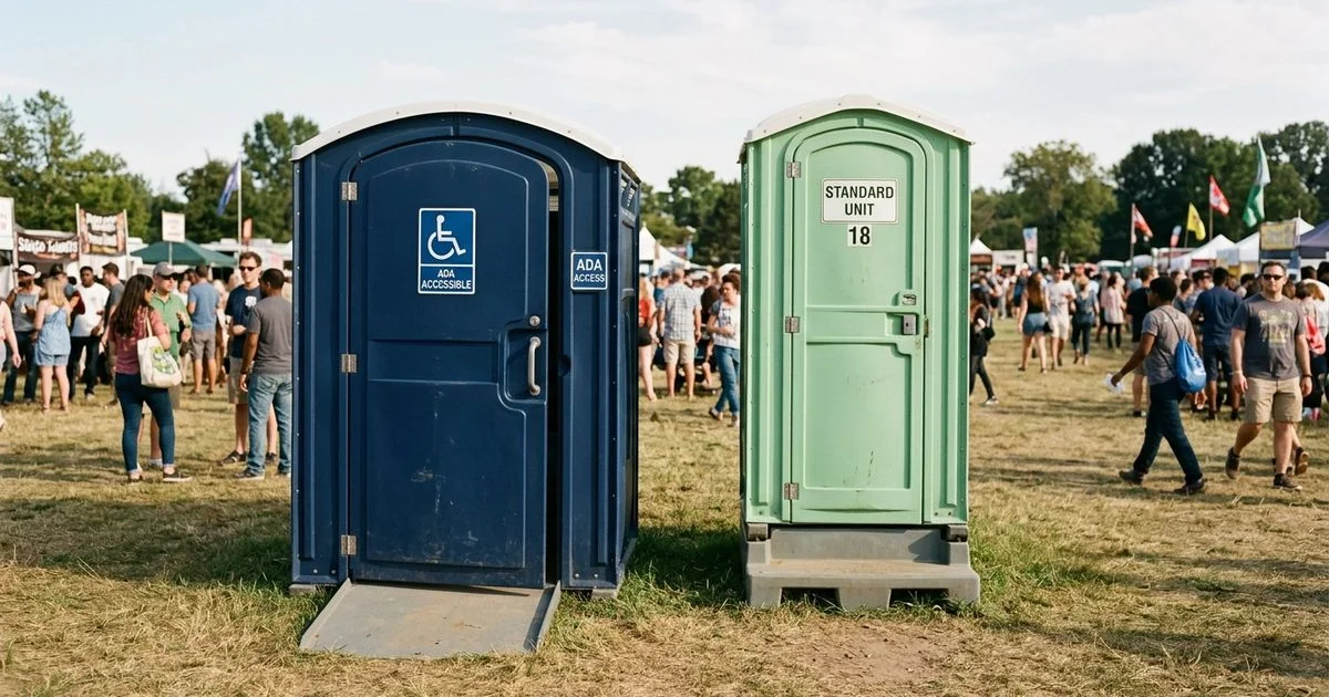 ADA and standard porta potty side by side