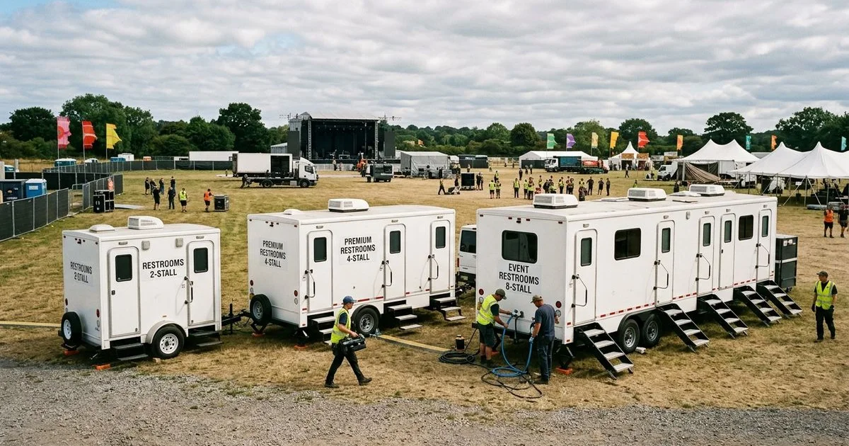Side-by-side comparison of 2, 4, and 8-stall restroom trailers