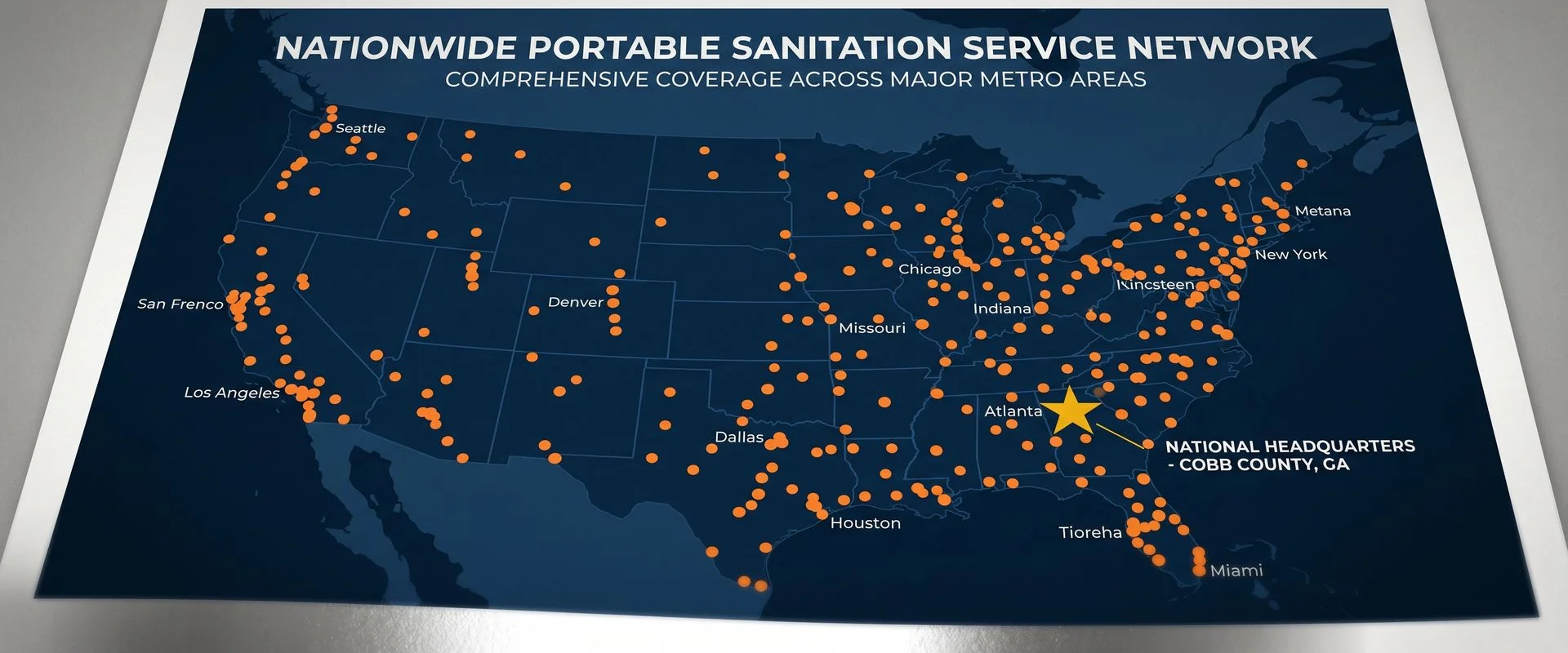 Nationwide service coverage map