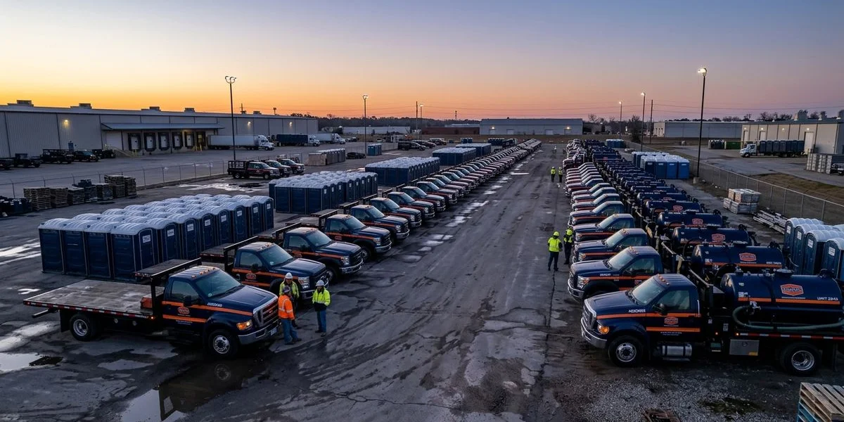 Regional dispatch yard with truck fleet